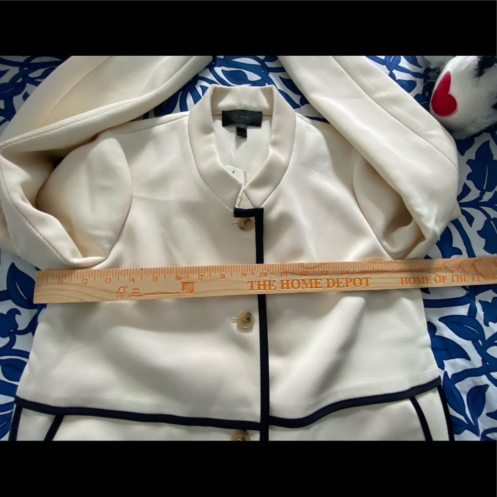 NWT J Crew cream with blue piping jacket - Picture 11 of 13
